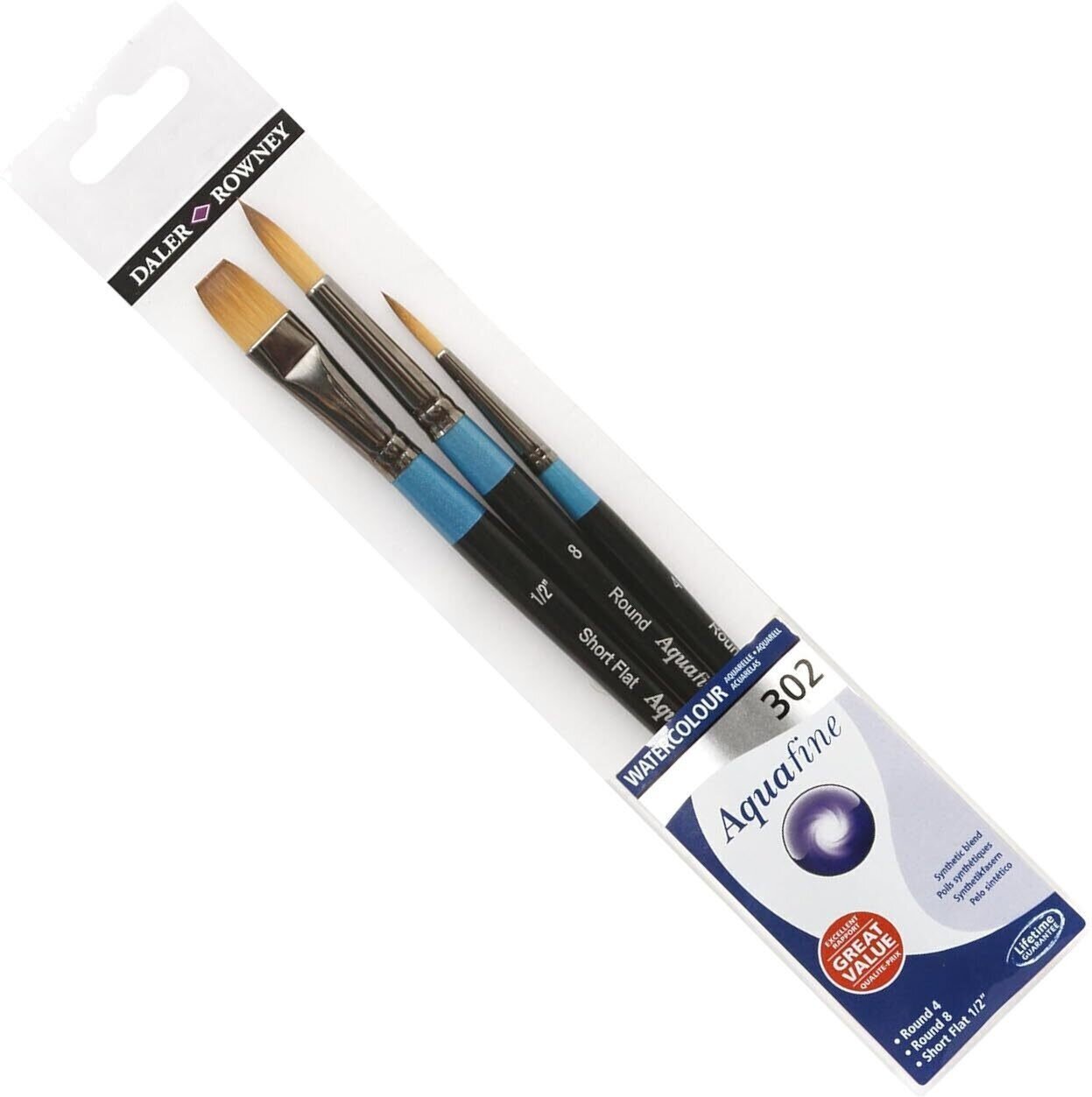 Paint Brush Daler Rowney Aquafine Set of Brushes 3 pcs