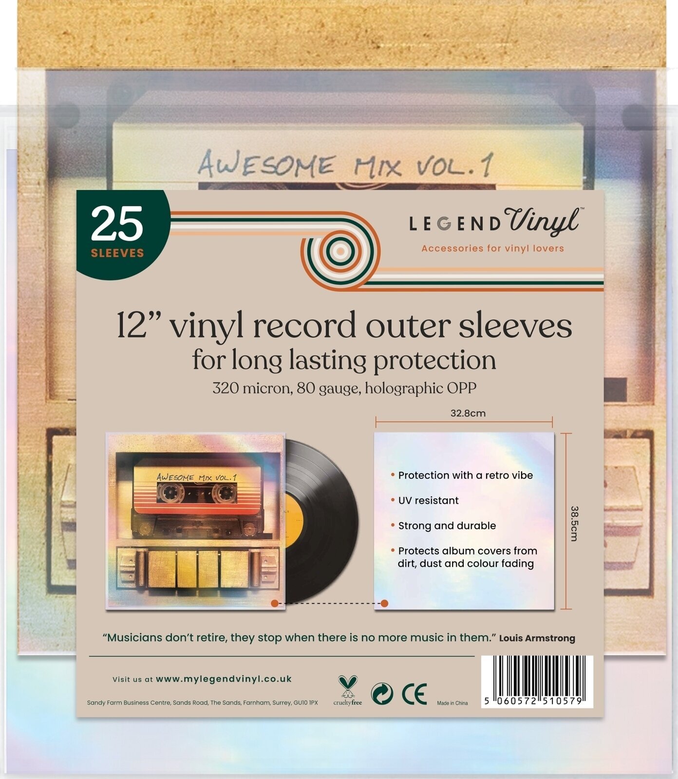 Koffer für LP-Platten Legend Vinyl LV21 LP-Cover 25 Holographic