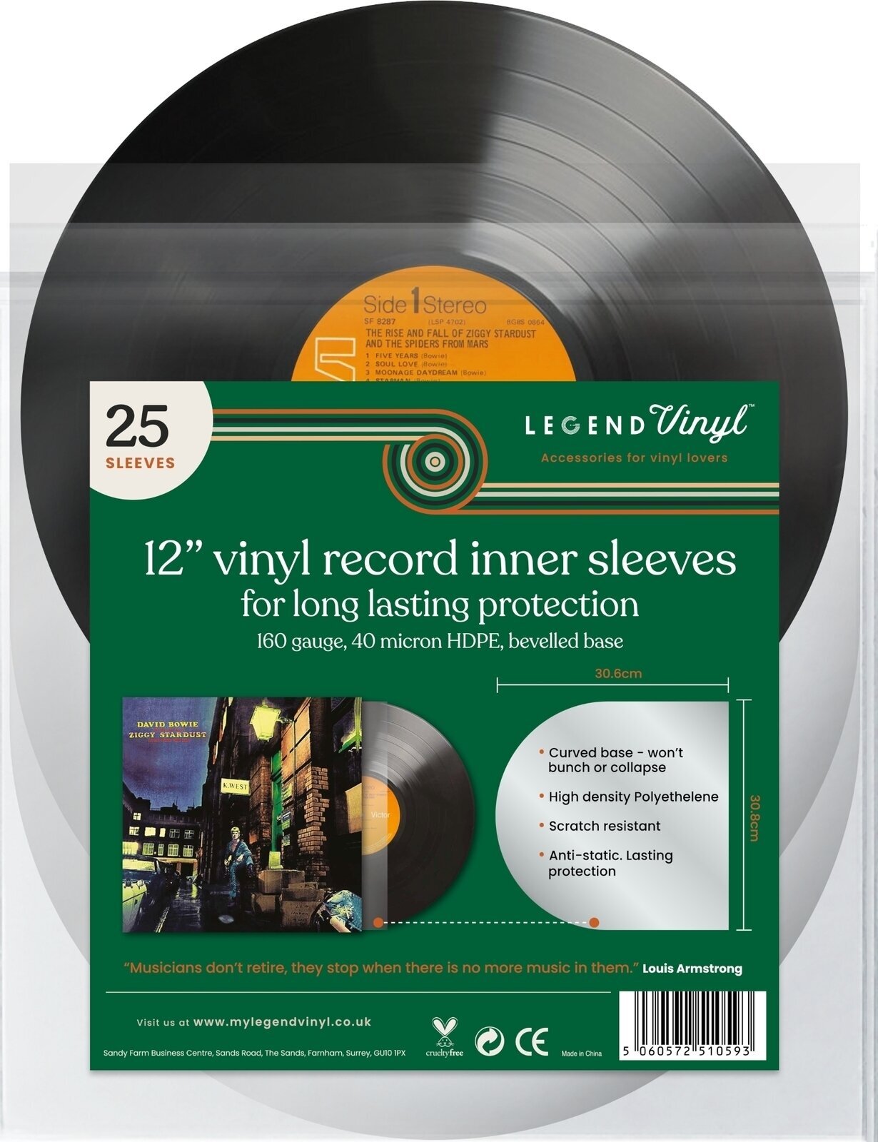 Hoes/koffer voor LP's Legend Vinyl LV23 LP-hoezen 25 Transparent