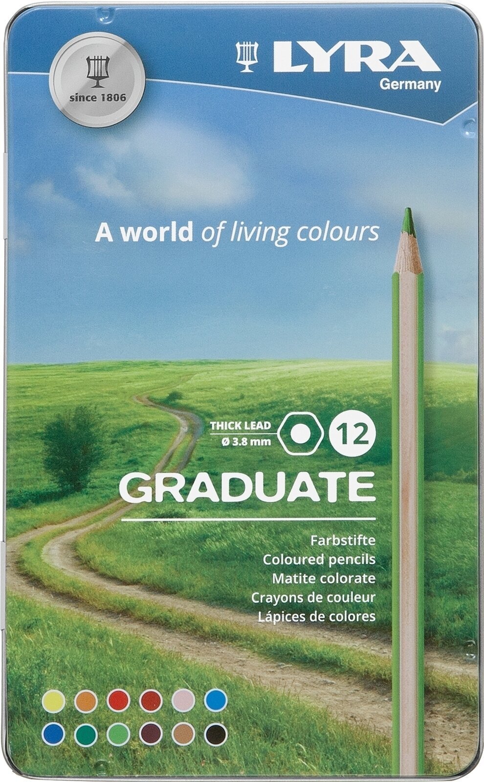 Colour Pencil Lyra Graduate Permanent Set of Coloured Pencils 12 pcs