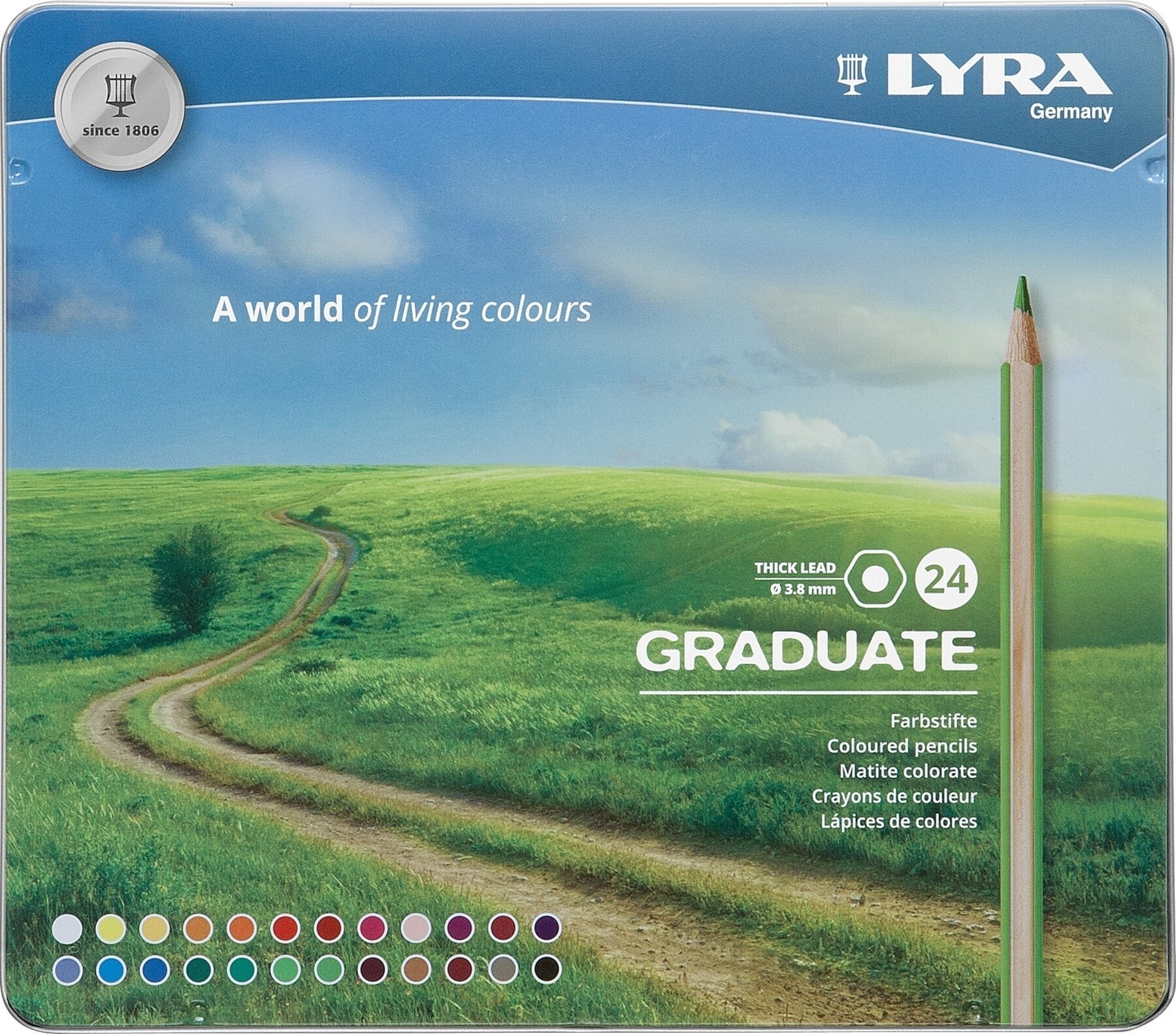 Colour Pencil Lyra Graduate Permanent Set of Coloured Pencils 24 pcs