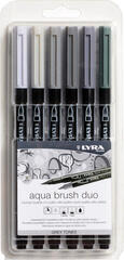 Flomaster Lyra Double Tip Aqua Duo Резервоар за мастило Grey Tones 6 kom