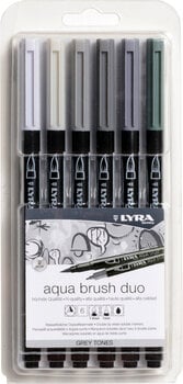 Μαρκαδοράκι Lyra Double Tip Aqua Duo Αναπλήρωση μελάνης Grey Tones 6 τεμ. - 1