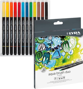 Felt-Tip Pen Lyra Double Tip Aqua Duo Markers 12 pcs - 1