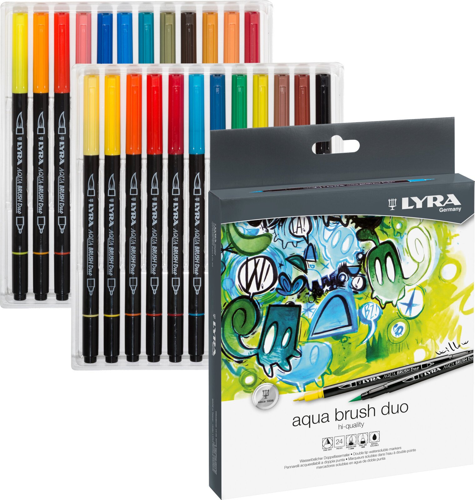 Viltstift Lyra Double Tip Aqua Duo Inktpatroon 24 pcs