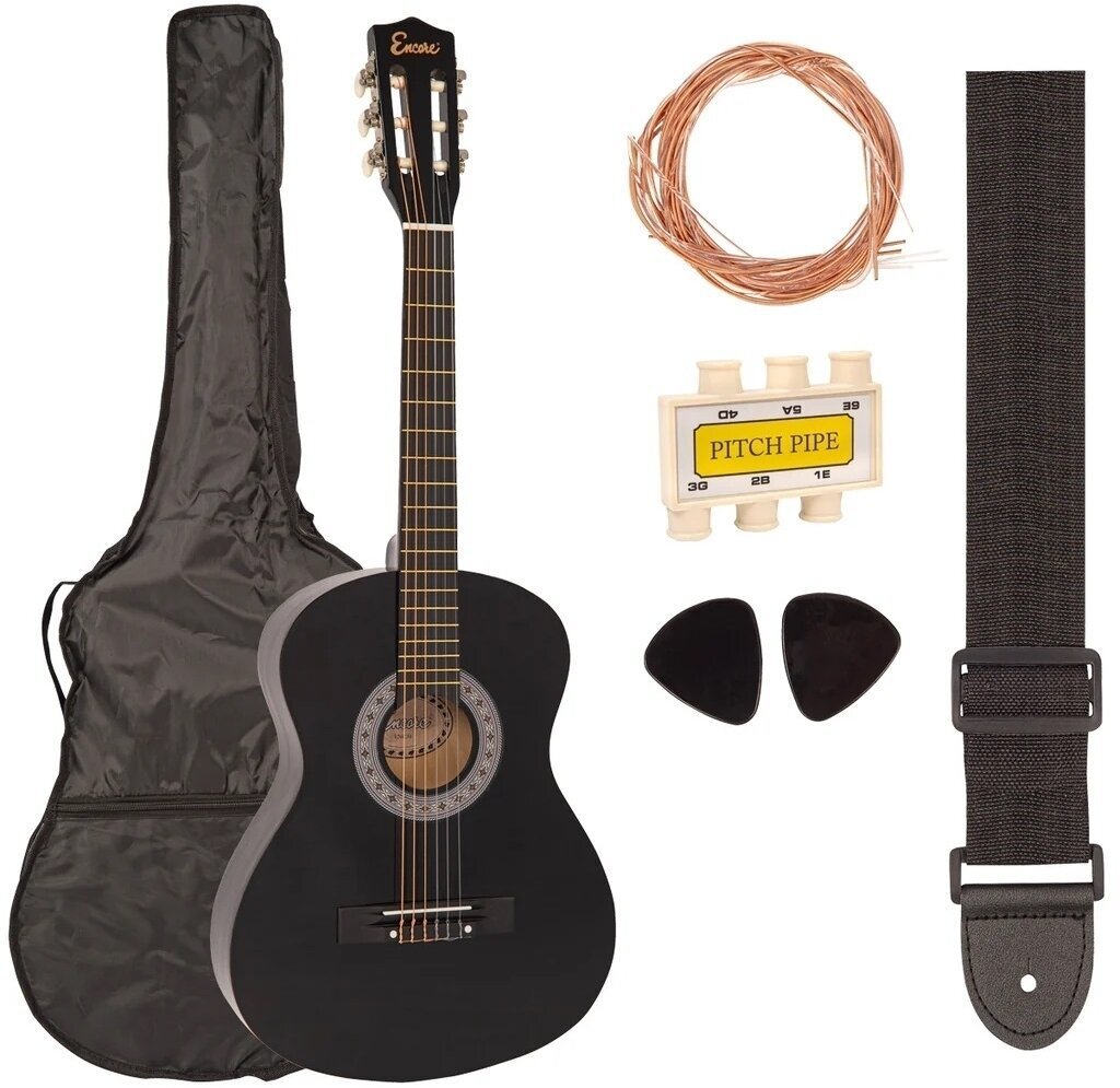 3/4 klassieke gitaar voor kinderen Encore ENC34BKOFT Black 3/4 klassieke gitaar voor kinderen