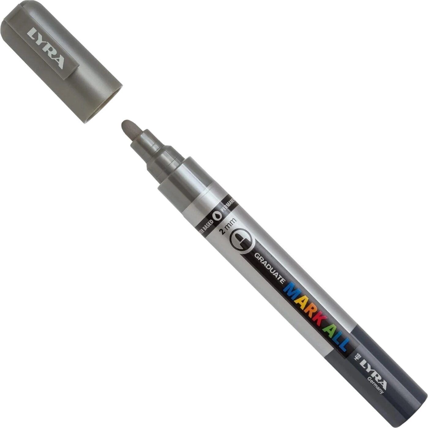 Felt-Tip Pen Lyra Graduate Mark Permanent Marker 2 mm Silver 1 pc