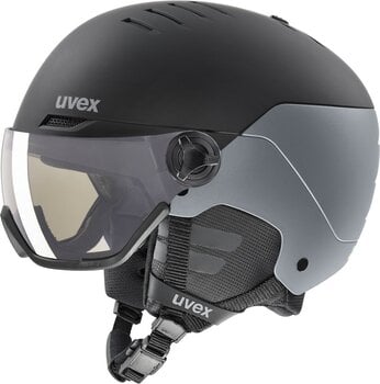 Skihjelm UVEX Wanted Visor Pro V Black/Silver Mat 58-61 cm Skihjelm - 1