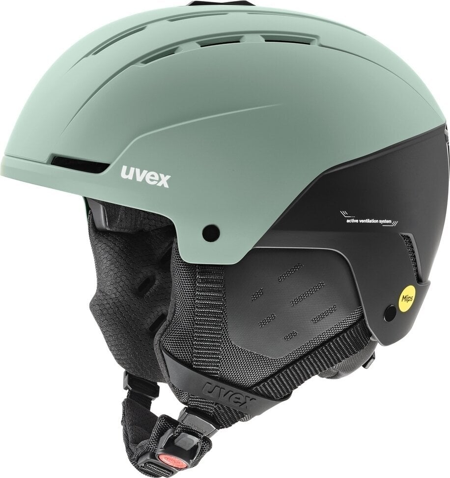 Casque de ski UVEX Stance MIPS Oxid Green/Black Mat 54-58 cm Casque de ski