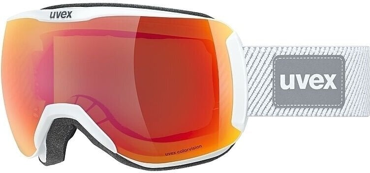 Ski Brillen UVEX Downhill 2100 CV Planet Planet White Shiny/Mirror Scarlet/Green Ski Brillen