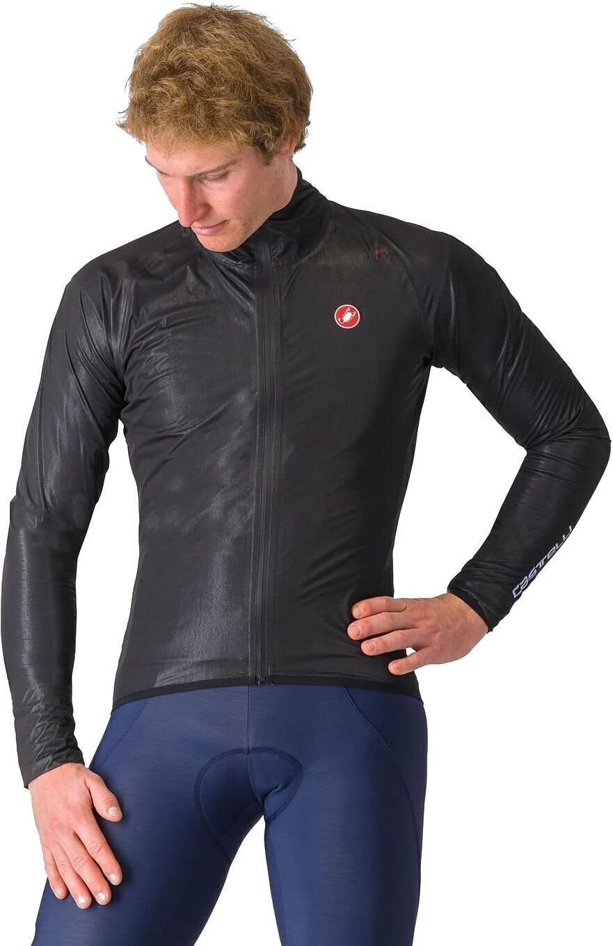 Casaco de ciclismo, colete Castelli Squall Shell Jaqueta Light Black/Silver Gray M