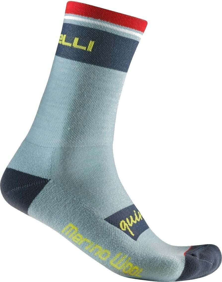 Cycling Socks Castelli Quindici Soft Merino Defender Green L/XL Cycling Socks