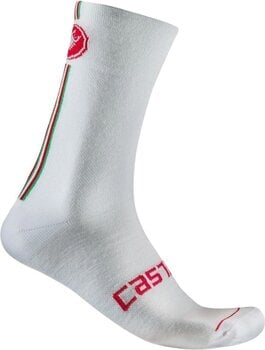 Chaussettes de cyclisme Castelli Racing Stripe 18 White S/M Chaussettes de cyclisme - 1