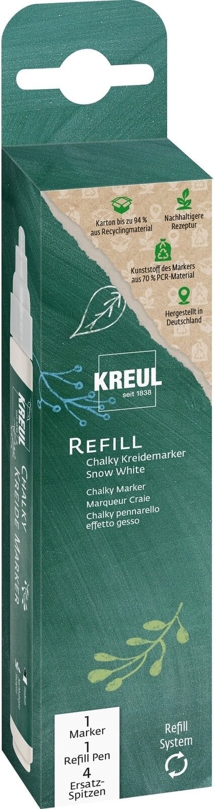 Felt-Tip Pen Kreul 22710 Chalk Pen Refill White 4 x 25 ml