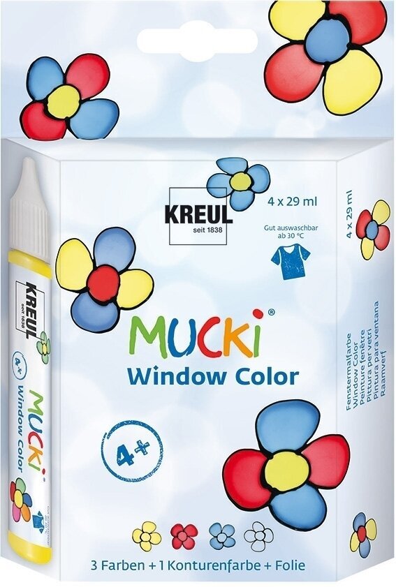 Peinture pour verre Kreul 24450 Ensemble de couleurs pour le verre 4 x 29 ml