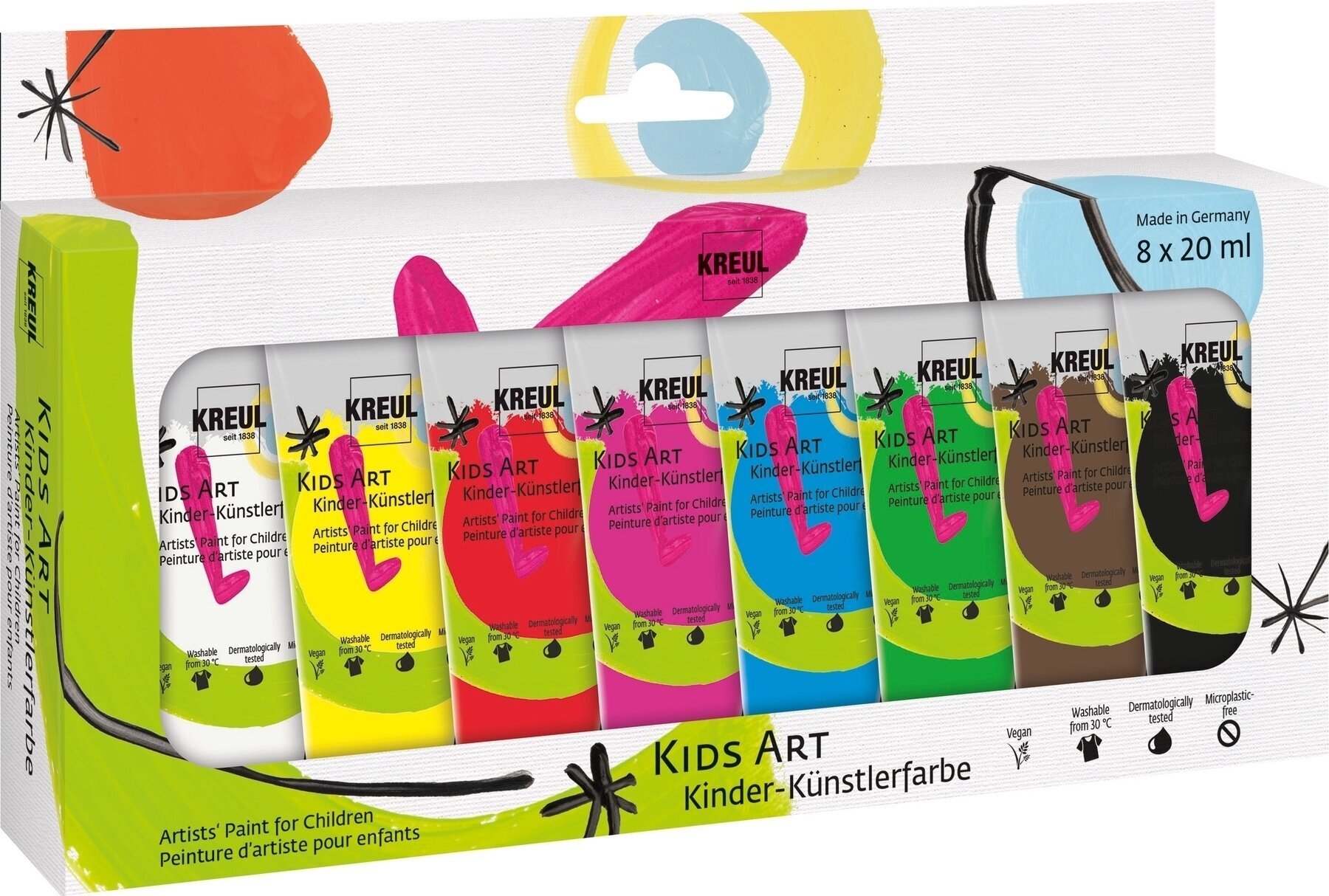 Farba gwaszowa Kreul Kids Art Artists' Set Zestaw farb gwaszowych 8 x 20 ml