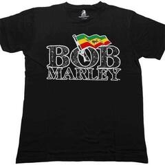 T-Shirt Bob Marley T-Shirt Flag Logo Unisex Black L