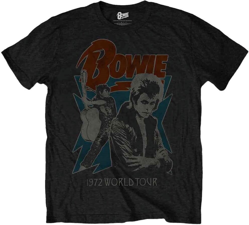 T-Shirt David Bowie T-Shirt 1972 World Tour Unisex Black 2XL