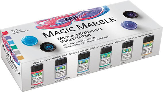 Farve Kreul Magic Marble Et sæt farver til marmorering Metallic Colours 6 x 20 ml