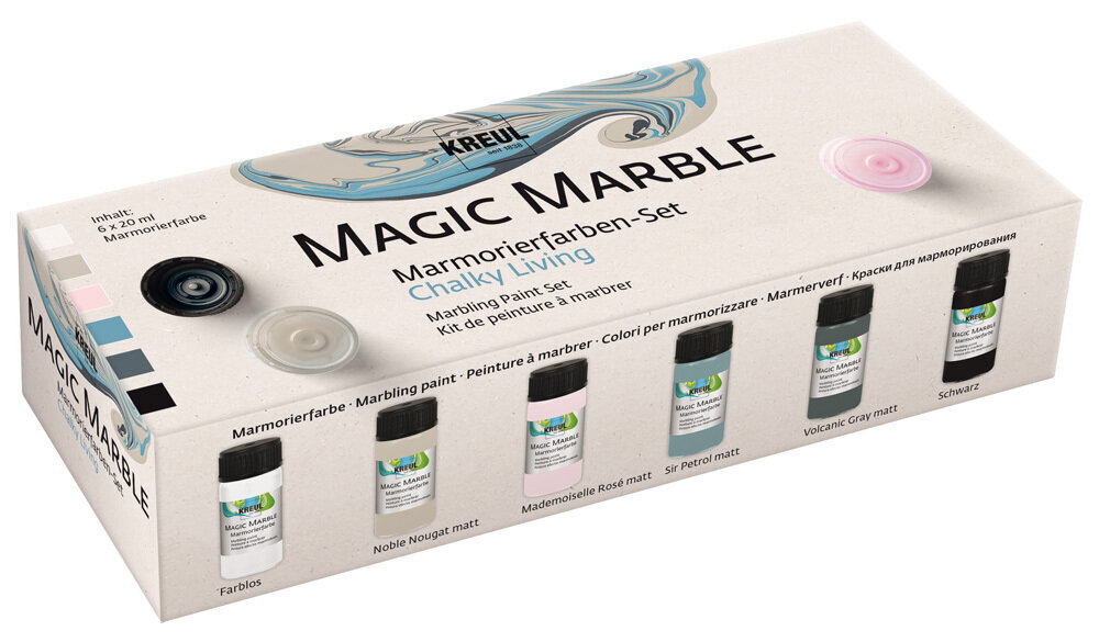 Farve Kreul Magic Marble Et sæt farver til marmorering Chalky Living Colours 6 x 20 ml