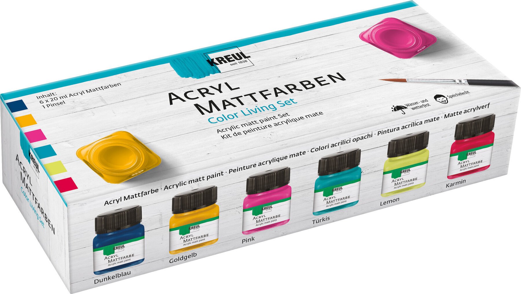 Tinta acrílica Kreul 75601 Set of Acrylic Paints 6 x 20 ml