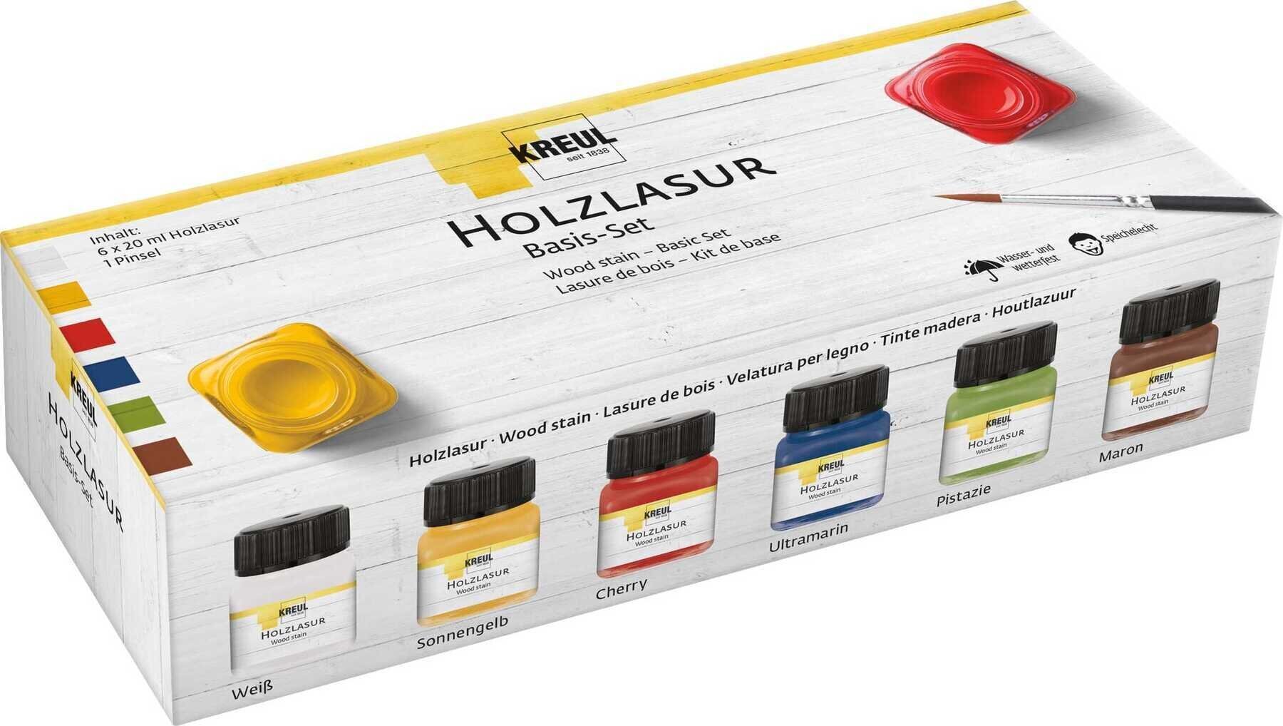 Couleur Kreul 78500 Ensemble de peinture pour bois 6 x 20 ml