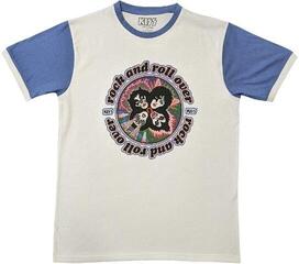 T-Shirt Kiss T-Shirt Rock and Roll Over Unisex Purple & White XL