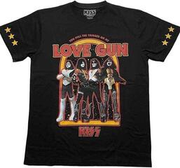Tričko Kiss Love Gun Stars Unisex Tričko s krátkym rukávom/Black/Krátke