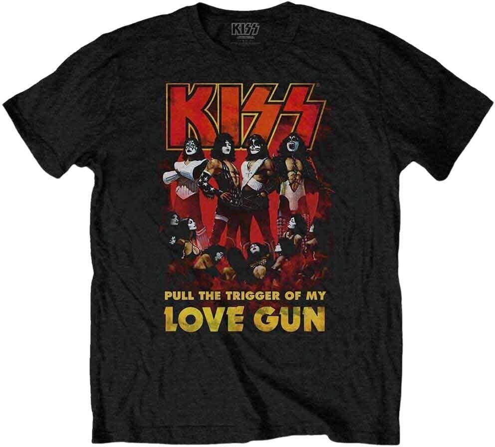 T-Shirt Kiss T-Shirt Love Gun Glow Unisex Black 2XL