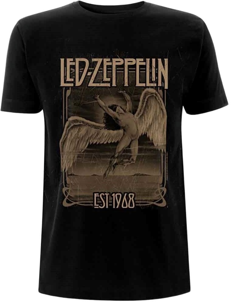 T-shirt Led Zeppelin T-shirt Faded Falling Unisex Black 2XL