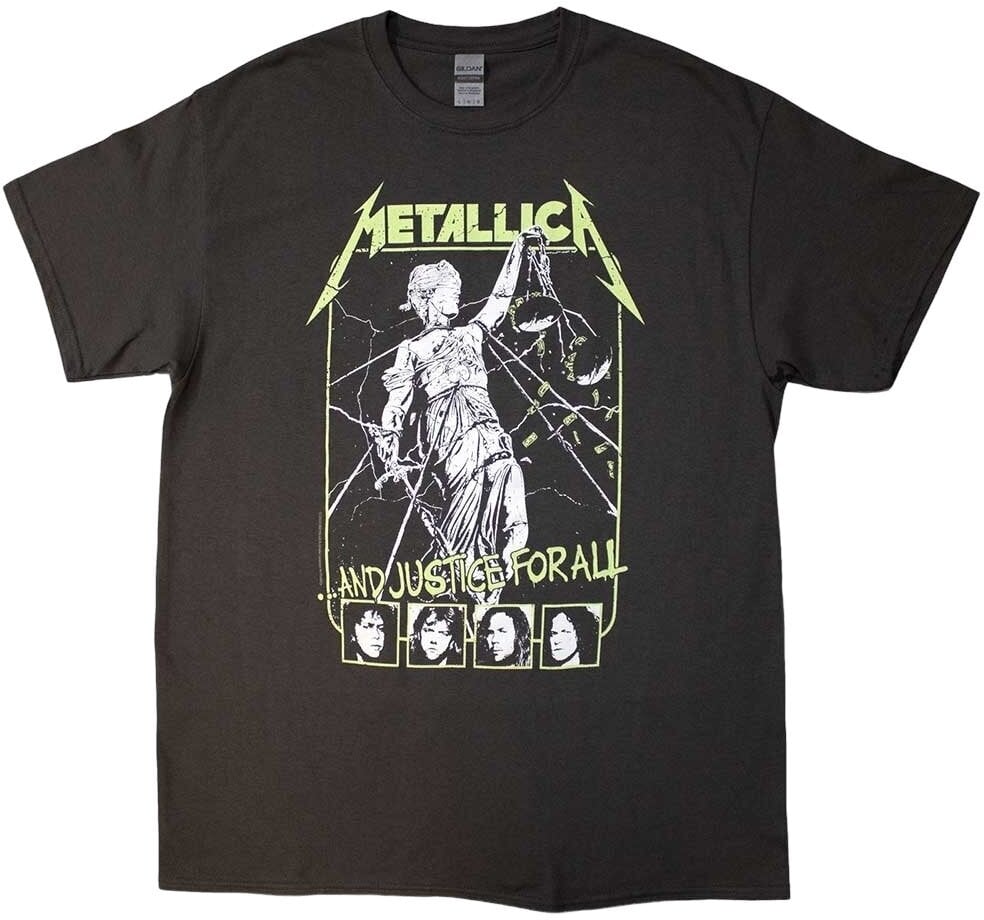 Skjorta Metallica Skjorta Justice Faces Unisex Charcoal Grey 2XL