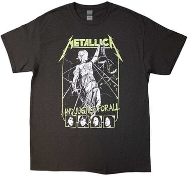 Shirt Metallica Shirt Justice Faces Unisex Charcoal Grey 2XL - 1