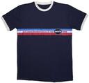 Oasis 1996 Tour Horizontal Stripes Ringer Navy Blue M Camiseta de manga corta