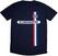 T-Shirt Oasis T-Shirt Knebworth Vertical Stripe Unisex Navy Blue XL