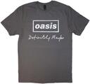 Oasis Definitely Maybe Distressed Text Logo Charcoal Grey L T-särk