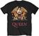 Music and Movie T-Shirts: Queen T-Shirt Classic Crest Unisex Black 2XL T-Shirt Queen T-Shirt Classic Crest Unisex Black 2XL