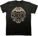 Queen Floral Crest Mono Black S T-Shirt