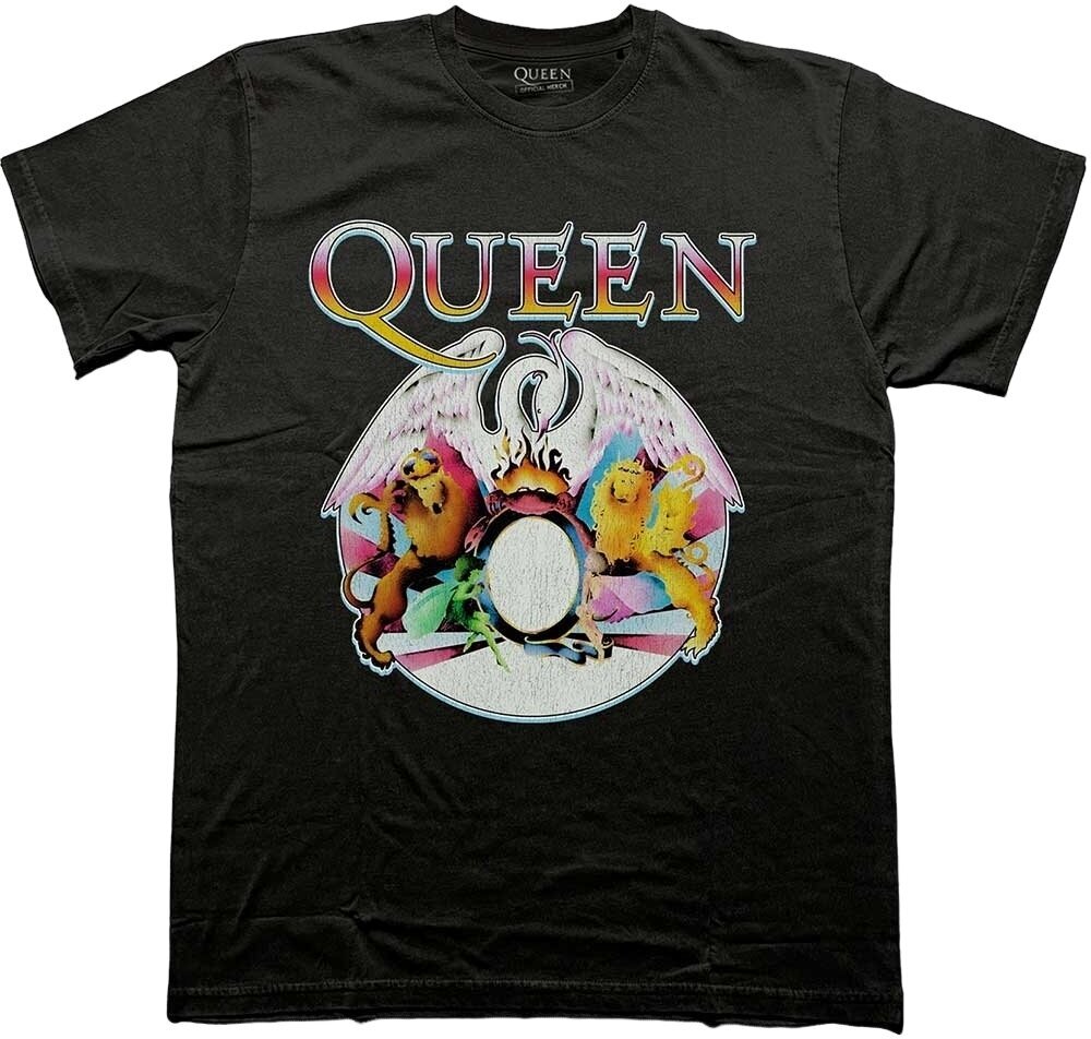 T-Shirt Queen T-Shirt Multi Colour Crest Unisex Black 2XL