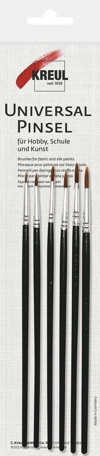 Paint Brush Kreul Universal Pony Hair Synthetics Set of Round Brushes 6 pcs