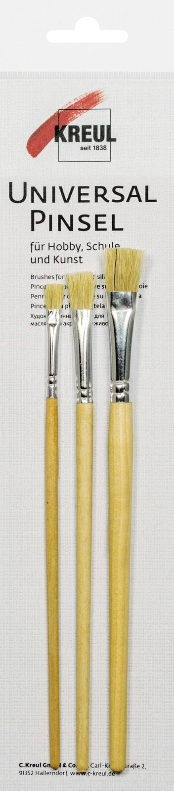 Paint Brush Kreul Universal Bristle Set of Flat Brushes 3 pcs