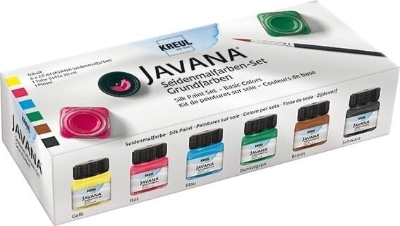 Silkemaling Kreul Javana Sæt med farver til silke Basic Colours 6 x 20 ml