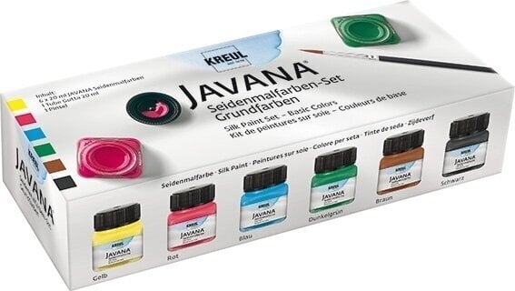 Silkemaling Kreul Javana Sæt med farver til silke Basic Colours 6 x 20 ml - 1