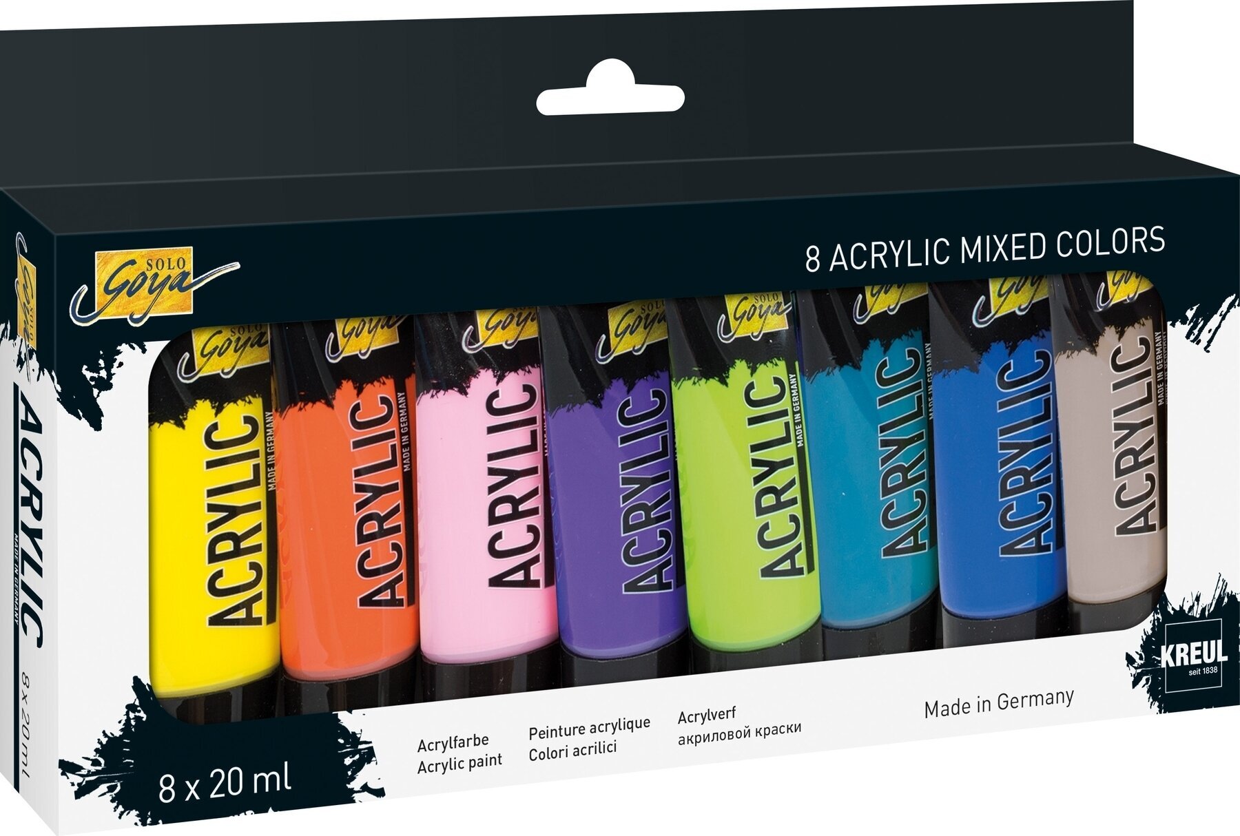 Peinture acrylique Kreul 84177 Ensemble de peintures acryliques 8 x 20 ml