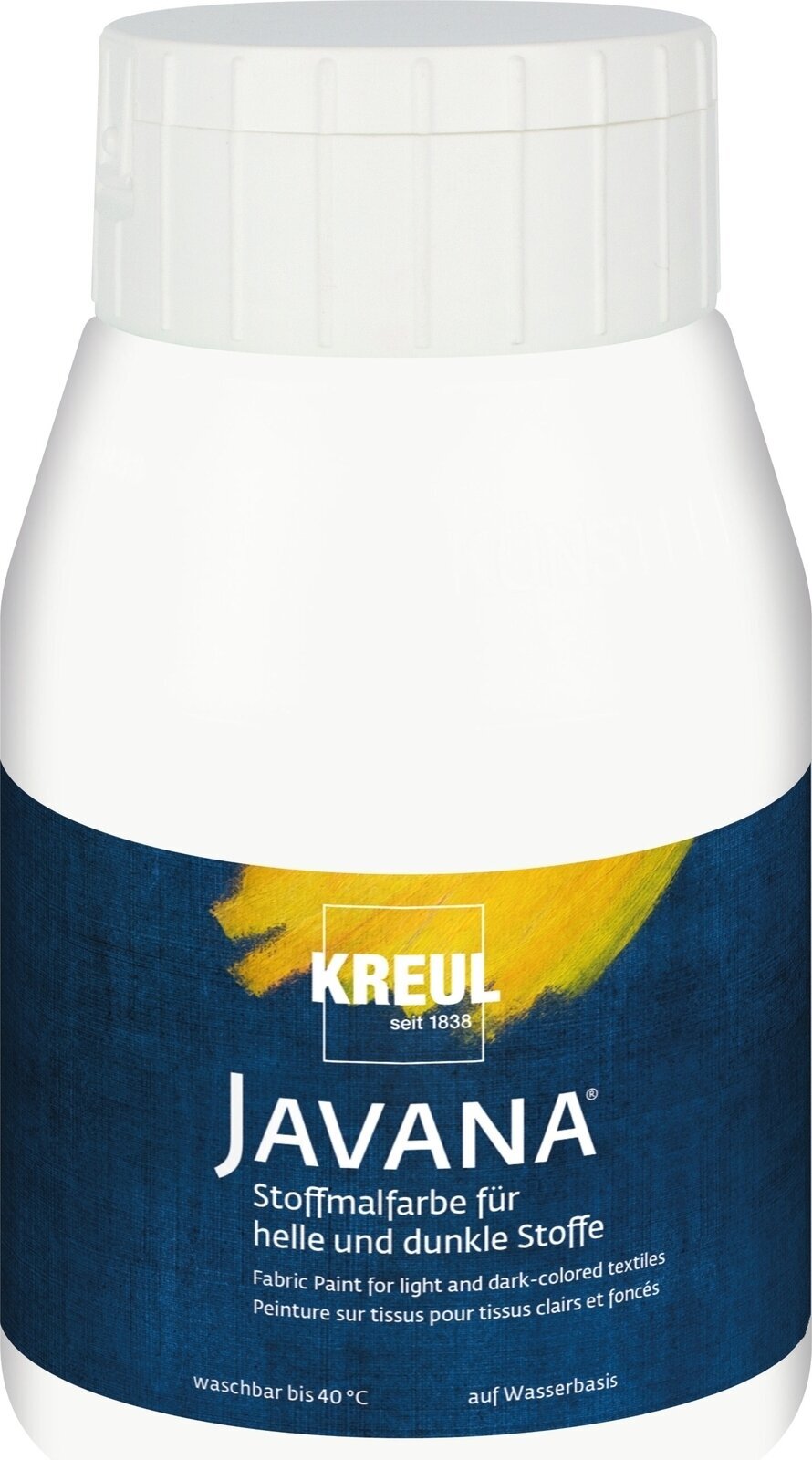 Tinta para tecido Kreul Javana Tinta para tecido White 500 ml 1 un.