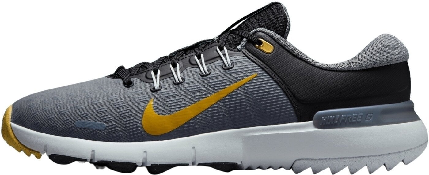 Chaussures de golf pour femmes Nike Free Unisex Black/Cool Grey/Pure Platinum/Infinite Gold 38 Chaussures de golf pour femmes