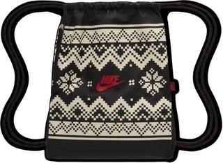 Lifestyle plecak / Torba Nike Heritage Holiday Torebka ze sznurkiem Black/White Fair Isle