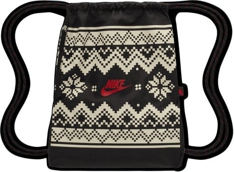 Lifestyle Backpack / Bag Nike Heritage Holiday Drawstring Bag Black/White Fair Isle Sport Bag - 1