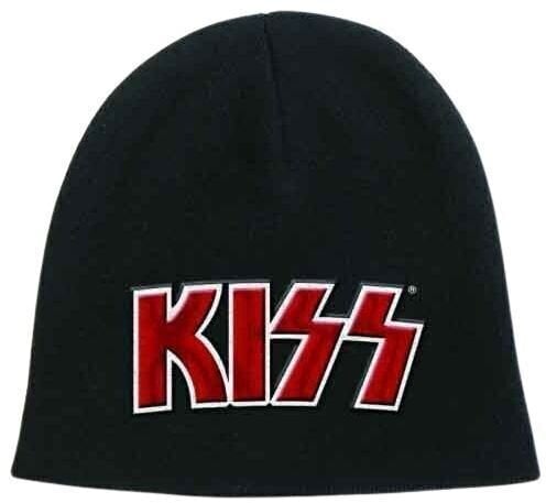 Hat Kiss Hat Red on White Logo Black