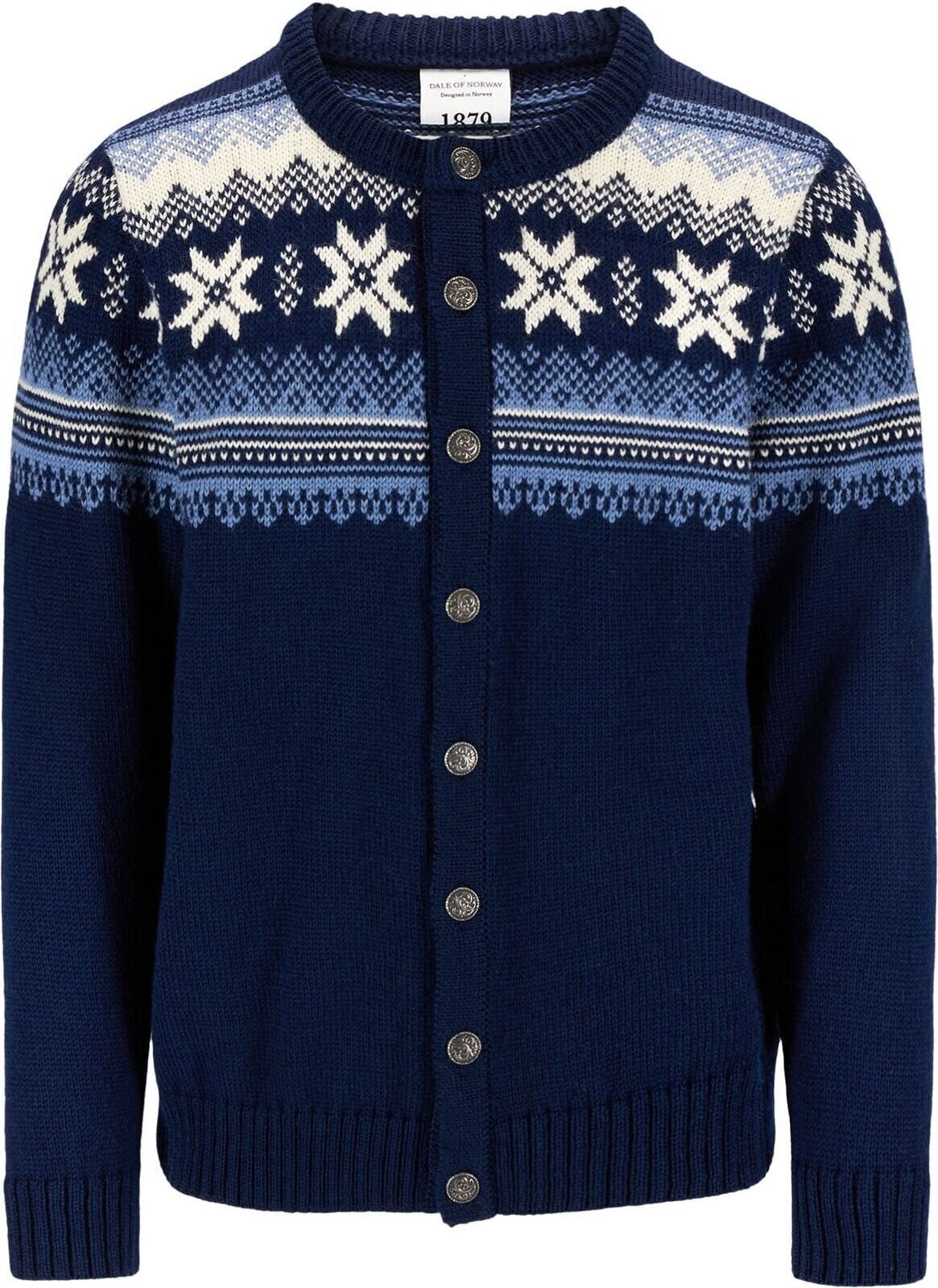 Ski T-shirt /hættetrøje Dale of Norway Veafjord Mens Jacket Navy/Blue Shadow/Cream L Jakke