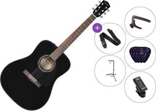 Guitare acoustique Fender CD-60 BK V3 Deluxe SET Black Guitare acoustique
